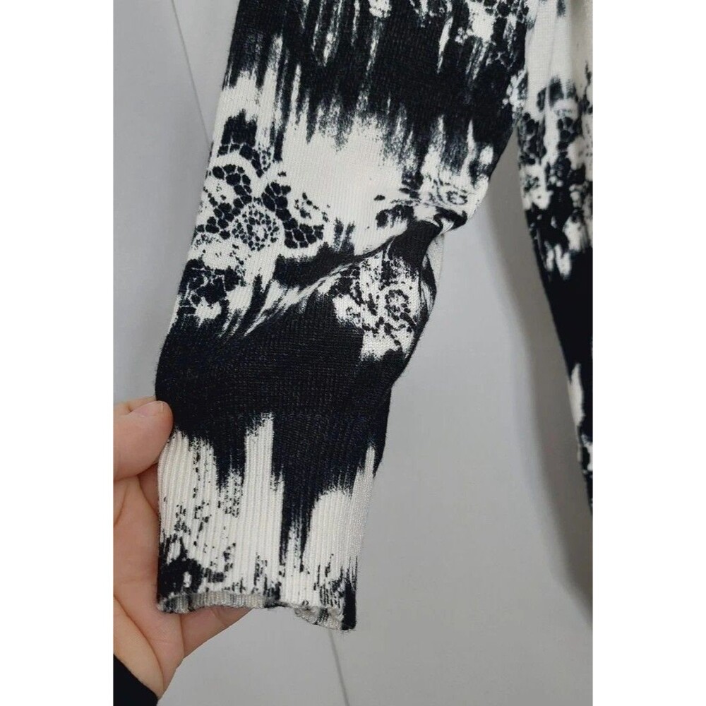 Joseph A. Women's Size Petite Medium Cardigan Black White - Picture 5 of 11
